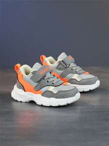 1 par de zapatillas de running para niños, zapatillas deportivas ligeras para niños pequeños, gris para niños