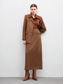 CUCCOO BIZCHIC Women's Solid Color Pointed Toe Buckle Wedge Ankle Boots, Suitable For Autumn And Winter New Year Holiday Valentines - Brown - View 10