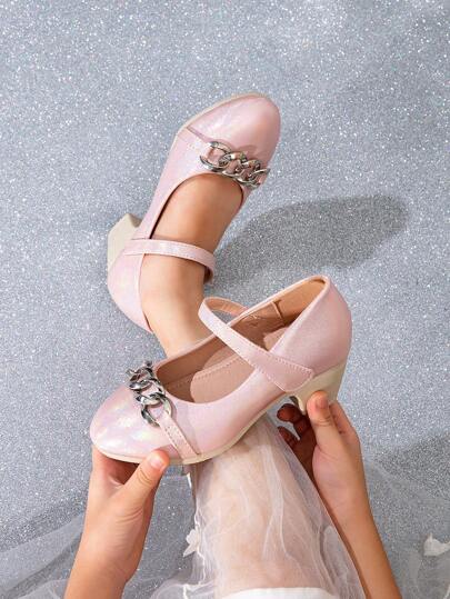 Girls' Cute High Heel Dress Shoes, Suitable For Autumn/Winter
