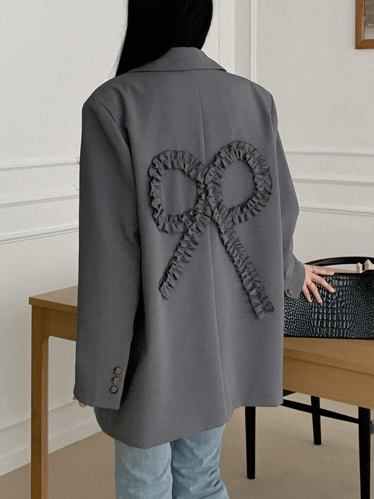 Women's Casual/Work Loose Solid Color Blazer For Autumn, Fall Women Clothes Business Attire