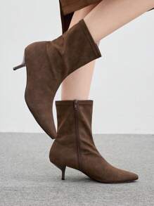 CUCCOO BIZCHIC Women's Fashion Pointed Toe High Boots, Stylish For Party & Winter Season New Year Holiday - Brown - View 10