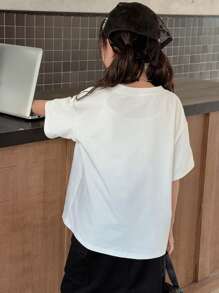 Dazy Kids Tween Girl Casual T-Shirt, Fall Clothing,Back To School Clothes - White - View 6