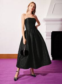 MOTF PREMIUM ROBE TUBE FRONCÉE JACQUARD