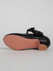 1 paar meisjes zwarte hoge hak schoenen prinses leren schoenen, geschikt voor lente en herfst