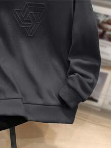 SHEIN Tween-Jungen Lässiges, lockeres, bequemes und vielseitiges Sweatshirt mit Rundhalsausschnitt und einfarbigem Muster, geeignet für die Schule und Outdoor-Sportarten