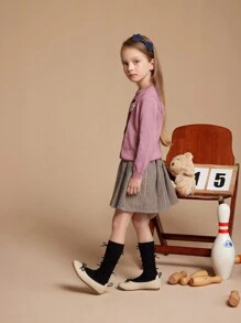 PrepCrw Girls Casual Animal Print Sweater, Autumn/Winter - Pink - View 11