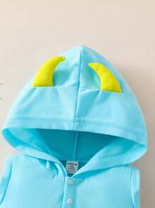 SHEIN Barboteuse sans manches à imprimé et boutons-pression pour bébé garçon, design minimaliste