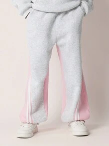 SUMWON Pantalon de jogging décontracté gris et rose pour jeunes filles dans le style des années 90