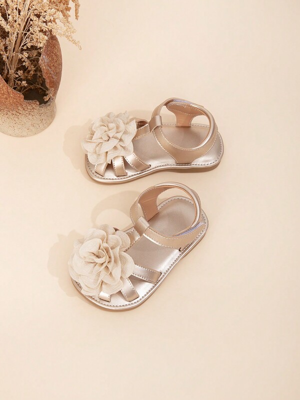 Girls' Summer Fashion Cute Baby Hook And Loop Flat Sandals