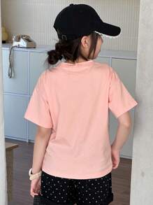 Dazy Kids Camiseta para niña preadolescente, verano, vuelta al colegio - Rosa - Ver 4