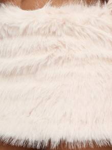 SUMWON WOMEN Fluffy Faux Fur Mini Skirt - Baby Pink - View 5