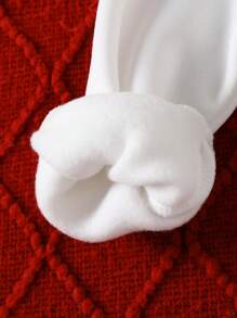 Toddler Boys' 2025 New Year Festival Letter Print Long Sleeve Fleece Crew Neck Sweatshirt, Baby Boy White Hoodie