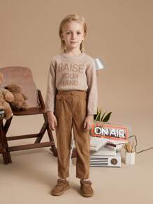 PrepCrw Young Boys' Woven Elastic Waist Slim Fit Pants - Rust Brown - View 3