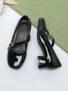 Metallic Decor Children's Fashion Shiny High Heel Casual Shoes