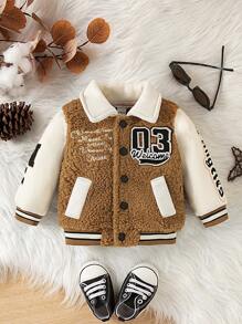 Toddler Boys' Collared Jacket, Fashion Streetwear Style, Autumn/Winter 2024
