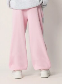 SUMWON Pantalon de jogging décontracté gris et rose pour jeunes filles dans le style des années 90
