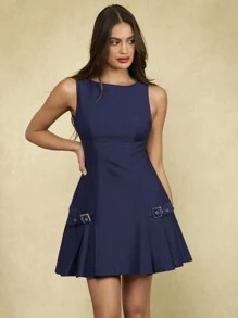 Forever 21 Robe mini bleu royal pour le printemps et l'été, la Saint-Valentin, le Mardi gras, les tenues de bureau décontractées, les sorties, les tenues élégantes et classiques, les tenues de bureau, les tenues d'enseignant, les tenues de garden-party, les tenues modestes, les tenues de festival pour femmes, le travail, le style occidental, le bal de promo, les tenues de boîte de nuit, les tenues décontractées, les tenues habillées, les vacances, les tenues de plage, les tenues d'aéroport, le style années 2000, le streetwear, le Y2K, les tenues de brunch, le bal de promo, sans manches, en forme de A, courte - bleu indigo - Voir 3