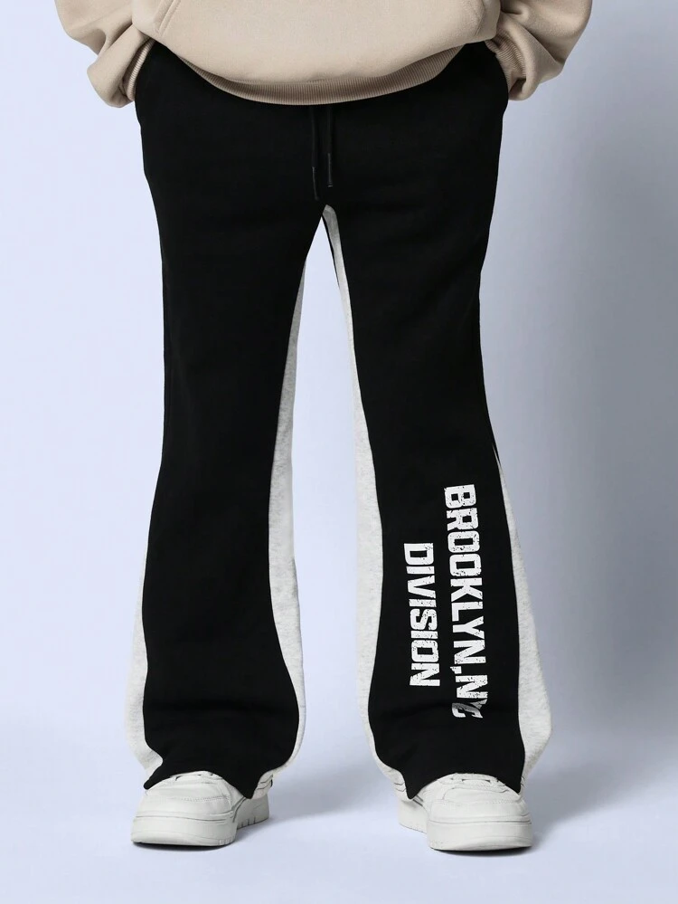 Color Block Flared Retro Sweatpants