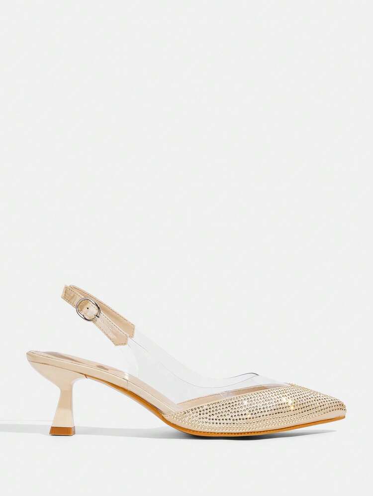 CUCCOO TILAWA Zapatos de tacón alto de punta cuadrada para mujer, con patrón hueco de rhinestone, de moda y cómodos, adecuados para primavera/otoño, uso diario, fiestas y ocasiones como el Día de San Valentín