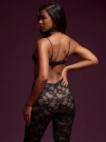 Musera Resort Lace Strappy Bralette Sexy Going Out Tops Club Party Winter Summer Spring - Black - View 3