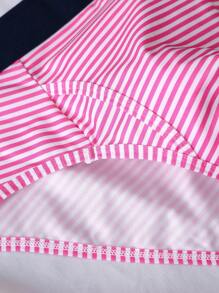 7pcs/Pack Milk Silk Stripe Casual Briefs With Waistband, Underwear For Teens