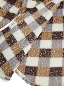 Calvaya Plus Size Casual Plaid Fleece Jacket For Autumn/Winter - Multicolor - View 4