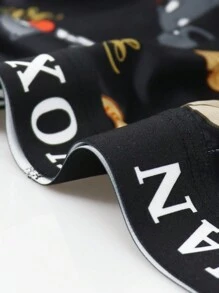 4pcs Men's Printed Patchwork Casual Boxers - Multicolor - View 6