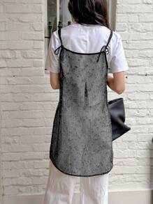 DAZY Top tipo camisola casual con diseño de red calada para mujer - Negro - Ver 6