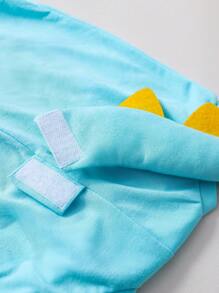 SHEIN Barboteuse sans manches à imprimé et boutons-pression pour bébé garçon, design minimaliste