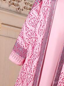 2pcs/Set Teen Girl Floral Long Sleeve Jacket & Dress Set