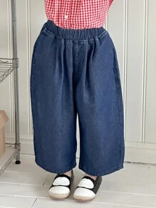 DAZY Young Girl Loose Fit Elastic Waist Denim Jeans Fall,Winter - Dark Wash - View 5