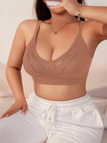 SHEIN Sutiene de mărime mare și sutiene fără fir, ținută de zi cu zi simplă și elegantă