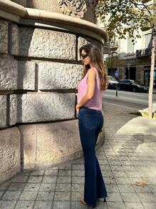 Pariaura Retro French Style Lace-Up Vest, Autumn/Winter Shawl Vest - Pink - View 4