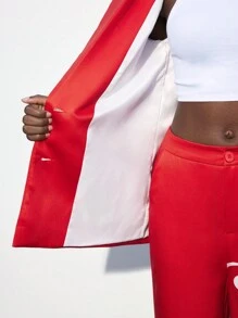 Maija White Floral Printed Red Women Blazer Jacket, Suitable For Spring/Summer Holidays,Festival - Red - View 10