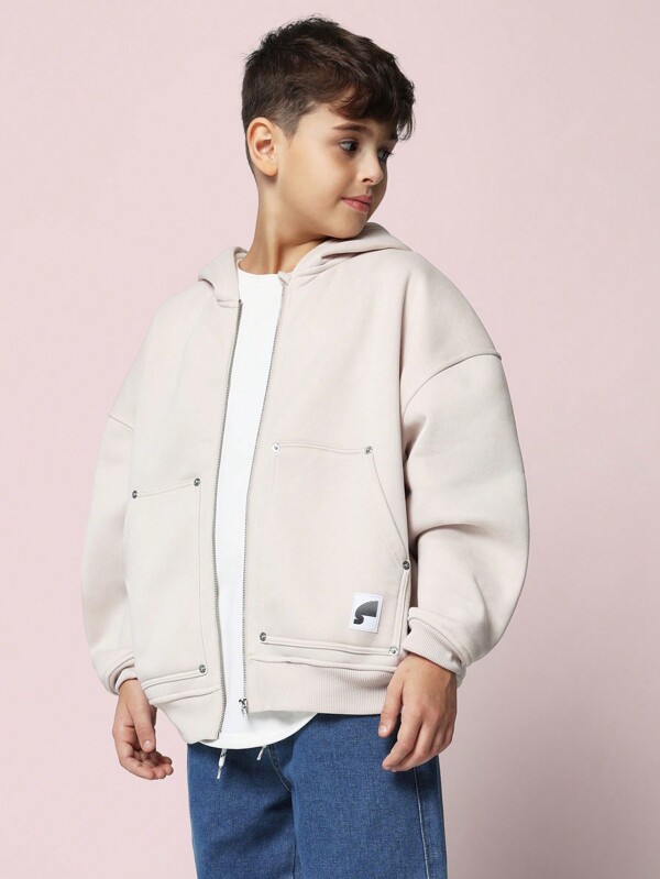 SUMWON -Stil Utility Hoodie Sweatshirt mit Reißverschluss, schwerer Reißverschluss, Oversized Design inspiriert von Arbeitsbekleidung für Herbst und Winter Layering