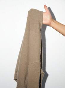 SHEIN Unity 1 pieza Suéter de punto de cuello en V con textura de manga larga, casual y versátil, suéter de punto de otoño/invierno para mujer