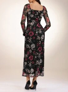 Modelyn Rochie de dama lunga din pene de curcan Rochii lungi de seara - Multicolor - Vizualizare 2