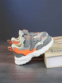 1 par de zapatillas de running para niños, zapatillas deportivas ligeras para niños pequeños, gris para niños