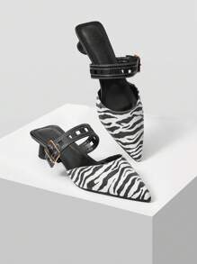 MOTF PREMIUM ZEBRA PRINT POINTED TOE TWO-TONE ELEGANT WOMEN HIGH HEELS, SPRING SHOES, SPRING BREAK EASTER PROM HEELS