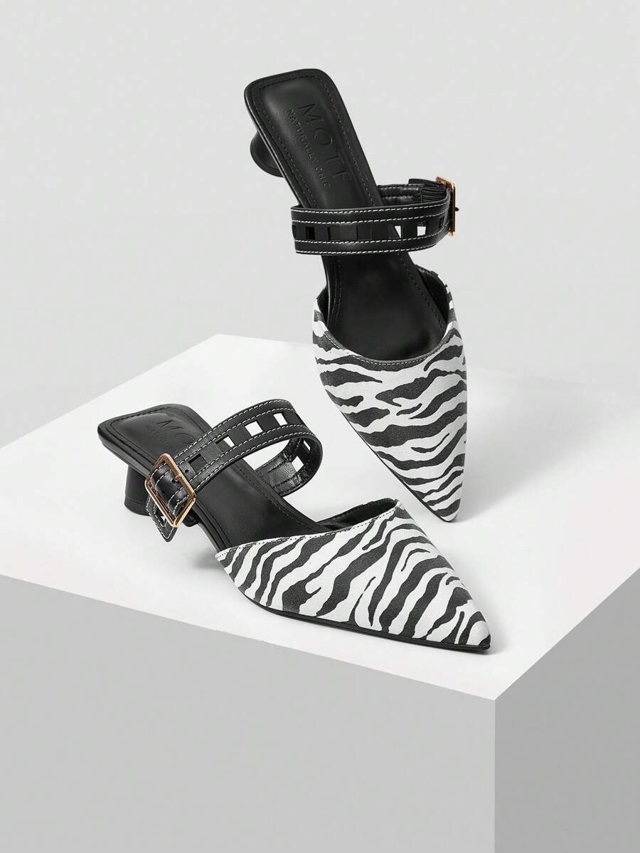 MOTF PREMIUM ZEBRA PRINT POINTED TOE TWO-TONE ELEGANT WOMEN HIGH HEELS, SPRING SHOES, SPRING BREAK EASTER PROM HEELS