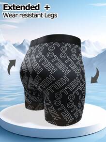 4pcs/Set Letter & Number Printed Men's Boxer Briefs