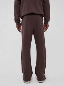 Musero Men Straight Leg Graphic Print Sweatpants Joggers Tracksuit Bottoms Only SPRING SUMMER - Chocolate Brown - View 4