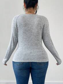 SHEIN Unity Crew Neck Pleated Solid Color Elastic Fitted Elegant T-Shirt