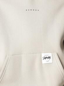 Sumwon Youth Oversized Hoodie Sweatshirt Casual Comfortable Winter Pullover With Kangaroo Pocket, Everyday Essential Streetwear Athletic Fashion Hoodie Perfect For Layering - Khaki - View 4