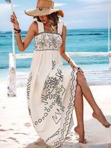 Breezaya Casual Vacation Style Sleeveless Dress For Women