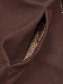 SHEIN LUNE Solid Color Thermal Lined Hooded Casual Jacket, Autumn/Winter