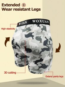 4 件装 男士动物数码印花平角内裤