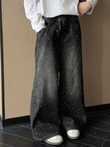 Dazy Kids Tween Girl Denim Jeans, Autumn,Back To School Clothes - Black - View 1