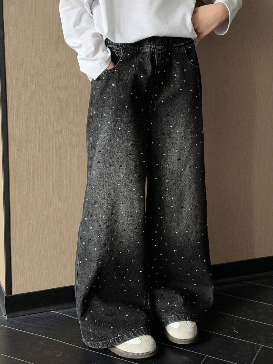 Dazy Kids Tween Girl Denim Jeans, Autumn,Back To School Clothes - Black - View 1