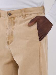 Musero Seam Detail Loose Fit Washed Denim Jeans - Multicolor - View 5